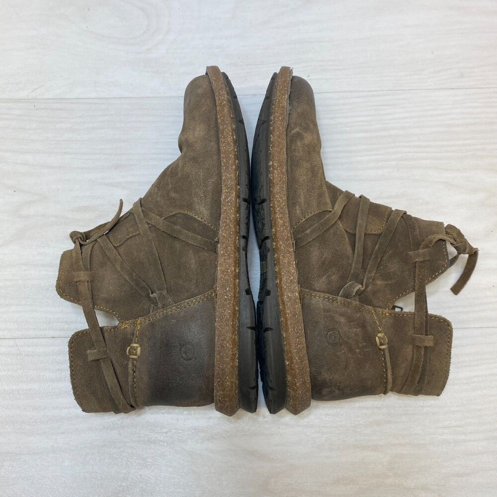 Born Tarkiln Booties Women's Size 9 Brown Suede Leather Lace Up Ankle Boots - Picture 2 of 10